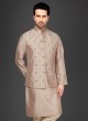 Rose Gold Color Nehru Jacket Suit For Mens